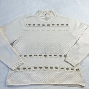 Crazy Horse by Liz Claiborne Sweater Ribbon Detail women’s size XL Off White